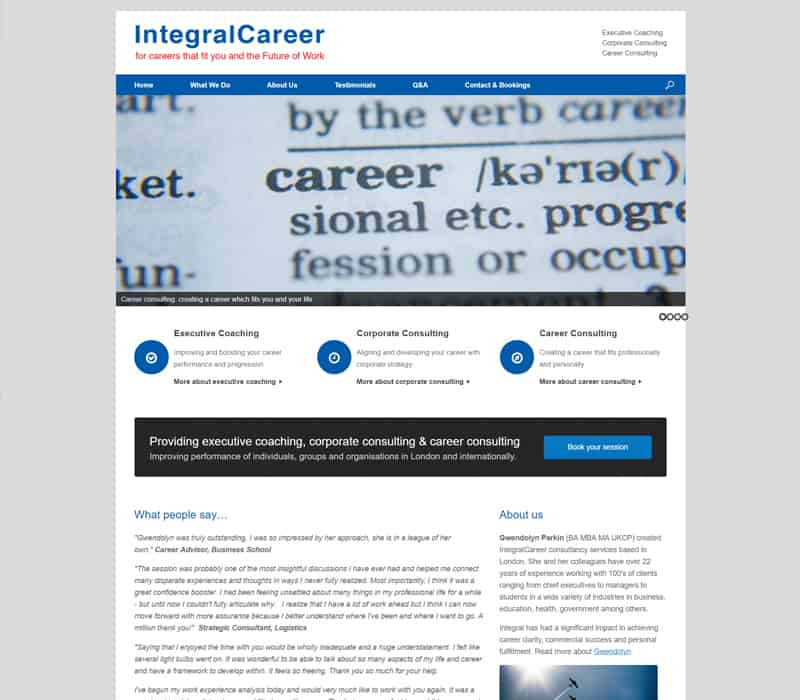 IntegralCareer - Old Website Design